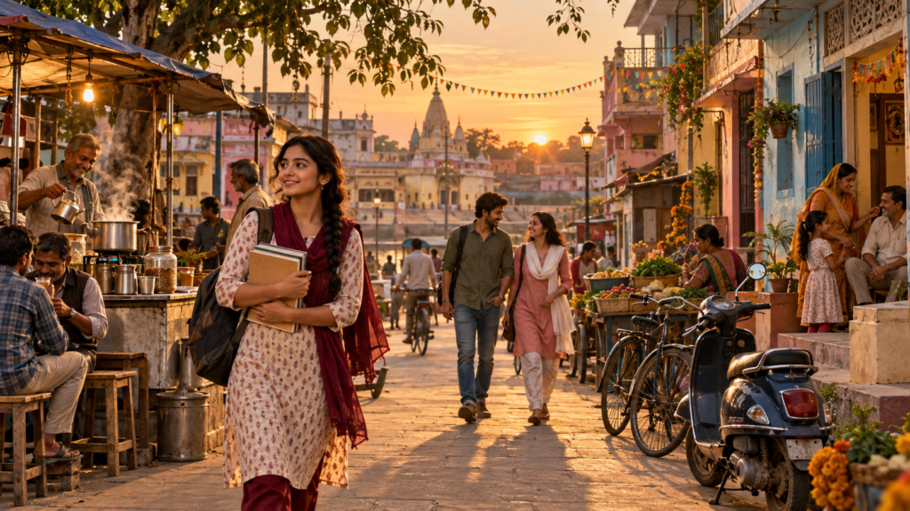 Hindi movies about small town life showing everyday life in an Indian town