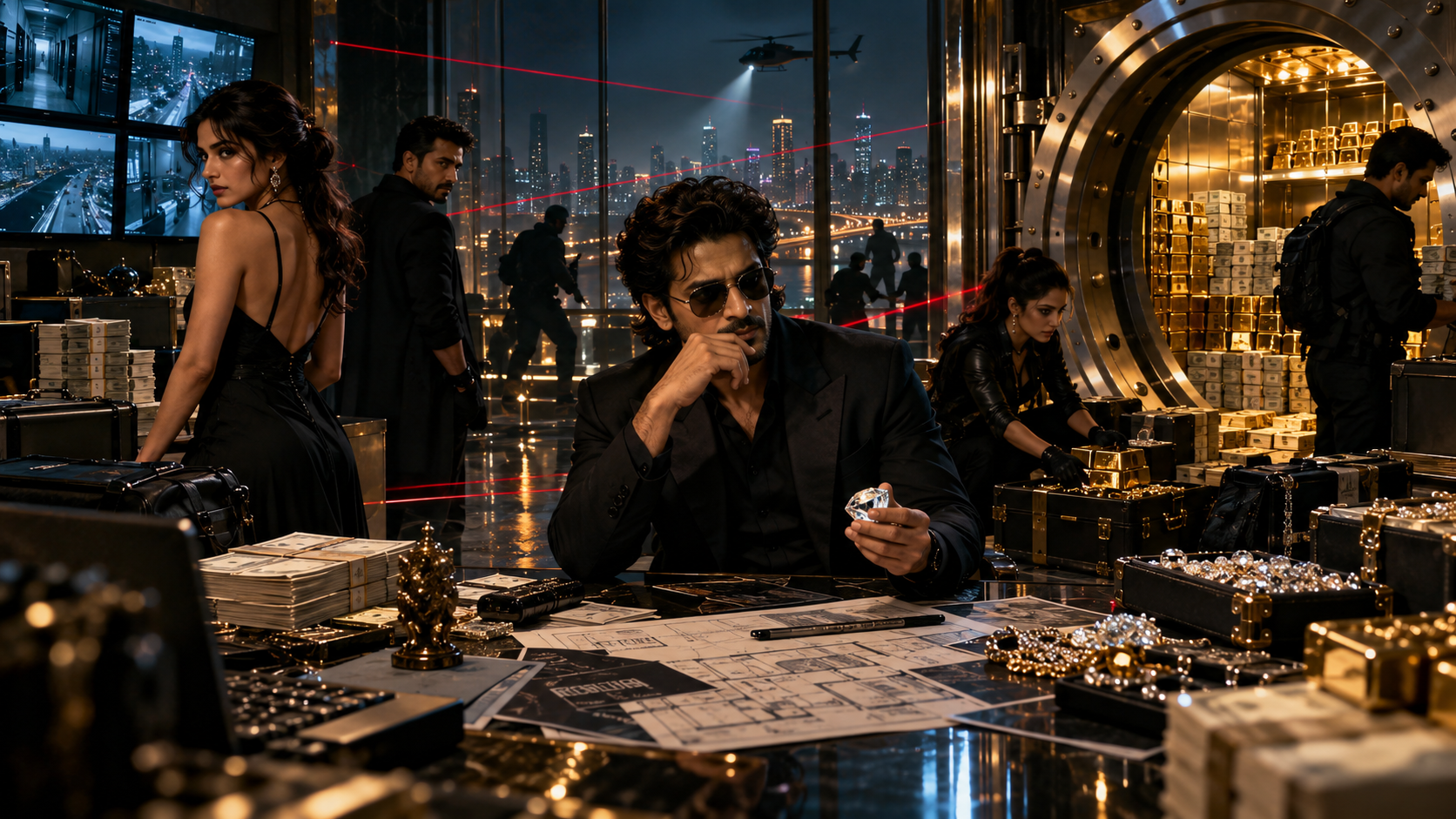 Bollywood heist movies with unexpected endings featuring a stylish robbery crew inside a luxury vault